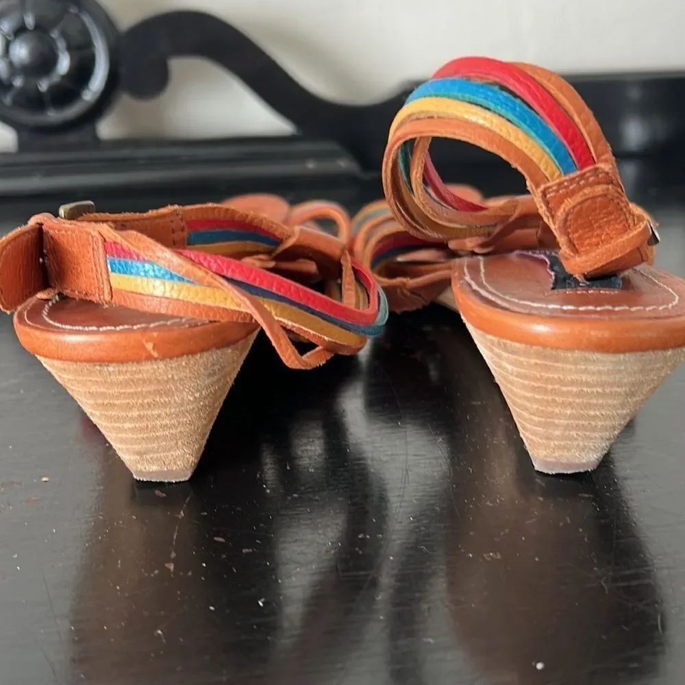 Steve Madden Jannis Sandals Leather Colorful Wedge